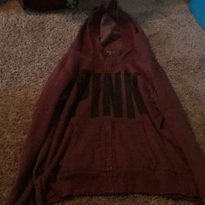 Pink brand purple zip up hoodie